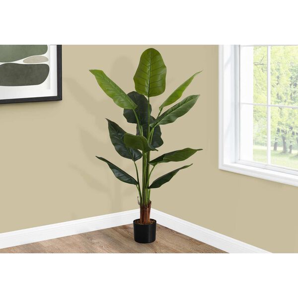 Black Green 59-Inch Indoor Faux Fake Floor Potted Decorative Artificial Plant, image 2